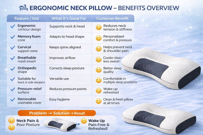 Orthopedic Neck Pillow without Collapse - Up to 48x74 cm
