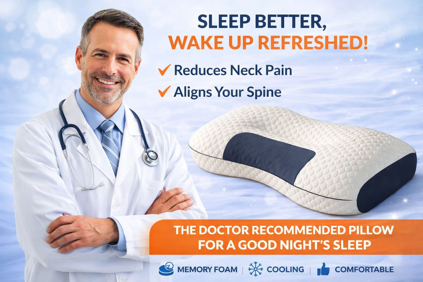 Orthopedic Neck Pillow without Collapse - Up to 48x74 cm